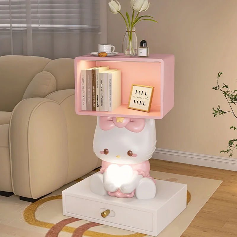 Home Decor Cat Statue Bedside Table Floor Decor Home Furniture Animal Sculpture Nightstands Bedroom Furniture Small Storage Rack