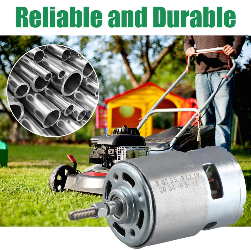 755 DC Motor For Weed Trimmer 21V Grass Cutter Motor With Long Shaft For Efficient Weed Cutting And Trimming 5