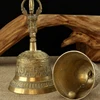 Black Brass Handicraft Large Engraved Hand Bell Loud and Clear Sound for School Meditation Church Bronze Bell Creative Gift 2