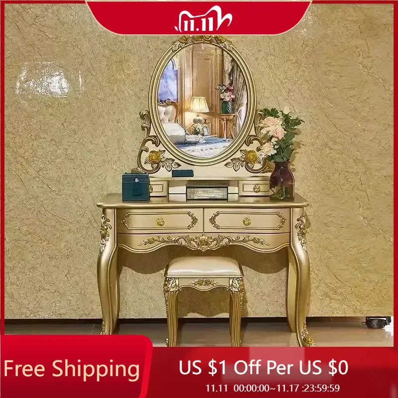 

Organizer European Dressing Table Drawer Woman Mirror Dressing Table Luxury Nordic Coiffeuse De Chambre Living Room Furniture