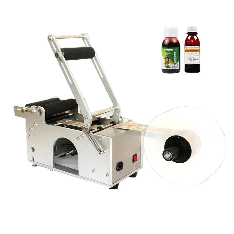 

Round Bottle Labeling Machine Semi-Auto Label Dispenser Digtal Display Label Applicator Electric Power Control Packing Machine