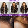 1B/30 Body Wave Highlight Wig Human Hair 30 Inch 13x4 HD Lace Frontal Wig 180 Density Natural Brazilian Hair Wig For Black Women 5