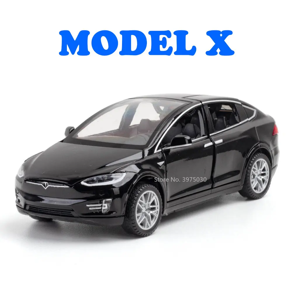 132 Tesla Model X Car Model Alloy Diecasts Simulation Real Toy Car
