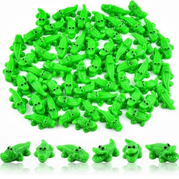 10-100pcs Mini Green Crocodile Miniatures 2 Styles Tiny Resin Animals for Fairy Garden Landscape Home DIY Craft Decorations 1