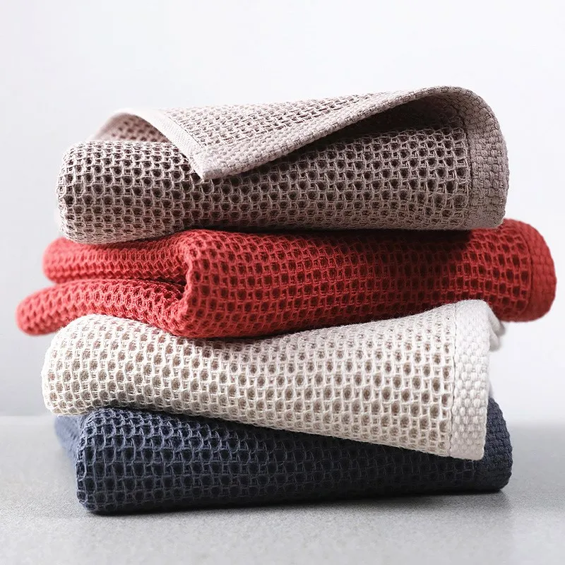 Cotton Towel Hand Towel 34x34/73x34cm Cotton Hand Towel Plaid Face Towel Bathroom Kitchen Household Absorbent