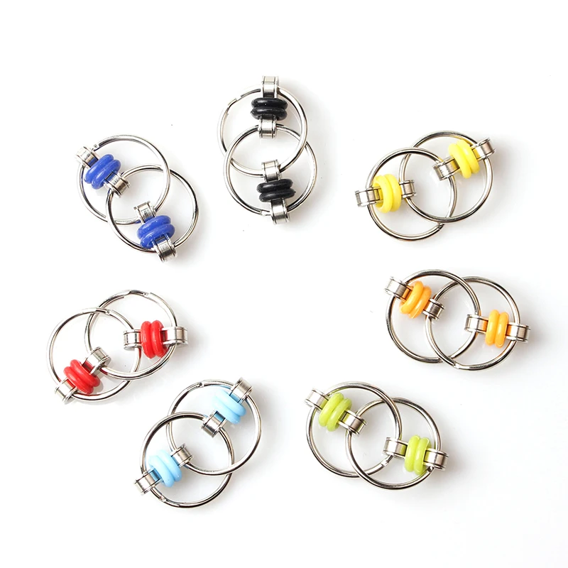 

Decompression Bike Chain Fidget Finger Spinner Sensory Toy Metal Puzzle Keychain Give Children Best Enlightenment Toy Gift