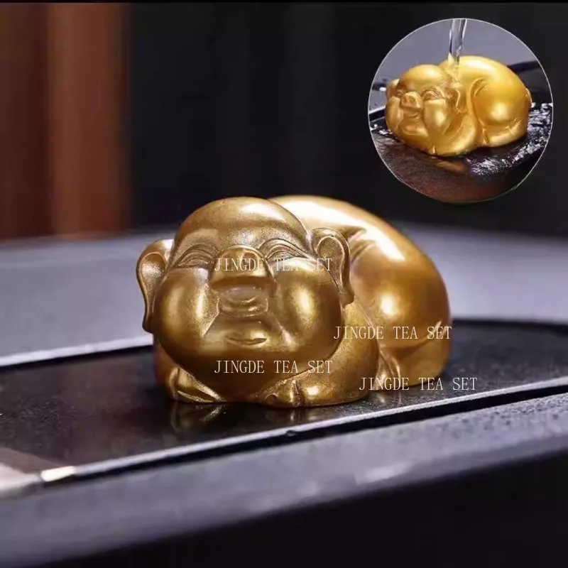 Color Changing Pig Tea Pet Playable Items for Maintenance Home Desktop Tea Play Decoration Pig Ornaments Tea Set Accessories