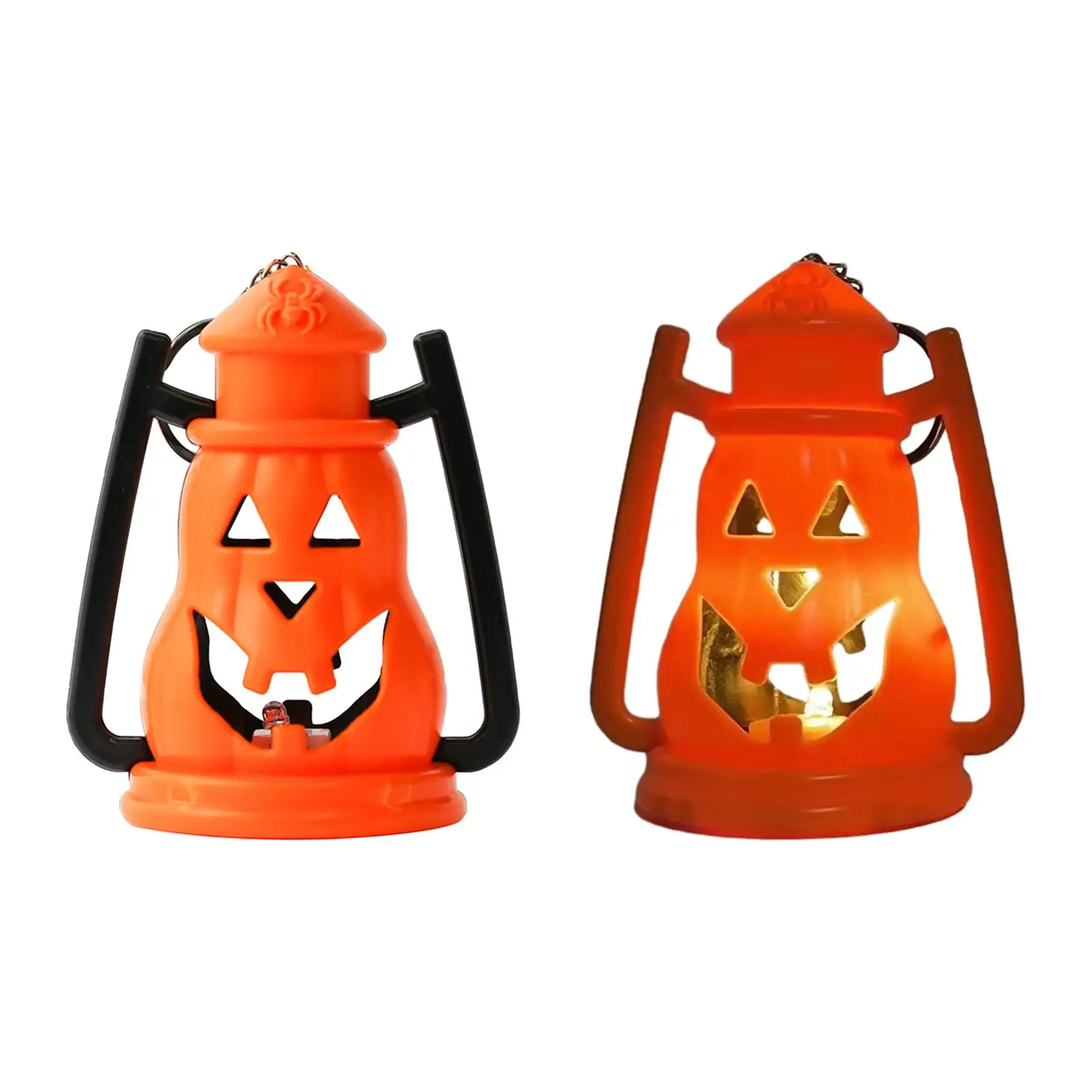 Lanterna Della Zucca Delle Candele Senza Fiamma Della Luce Notturna Della Zucca Di Halloween Con L'Anello D'Attaccatura Per La Decorazione Del Giardin