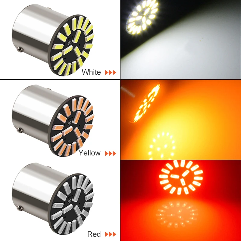 ڵ Ʈũ ȣ , P21/5W BA15S 1156 BAY15D 1157 LED , 12V 4014 SMD 7000K  ڵ   극ũ  , 10 