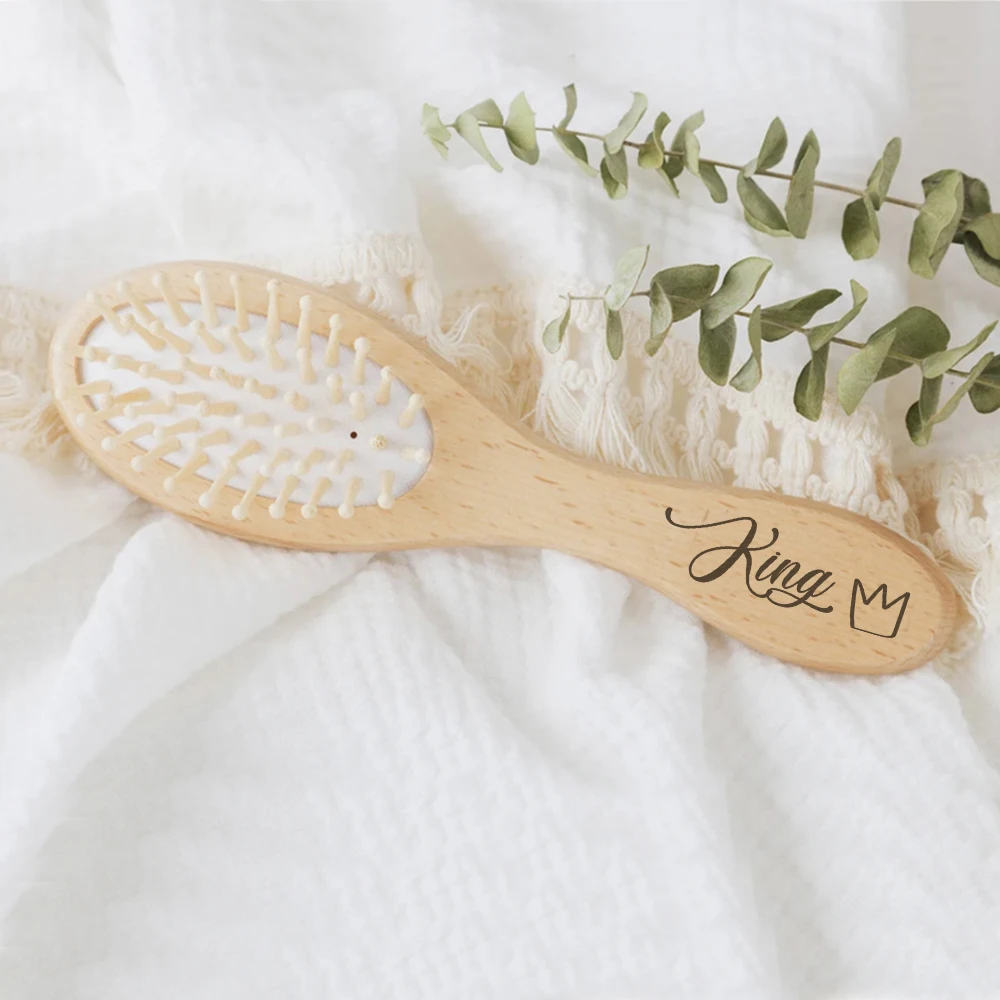 Brosse à Cheveux en Bois Personnalisée pour Bébé Fille, Cadeau de ixPréChristophe