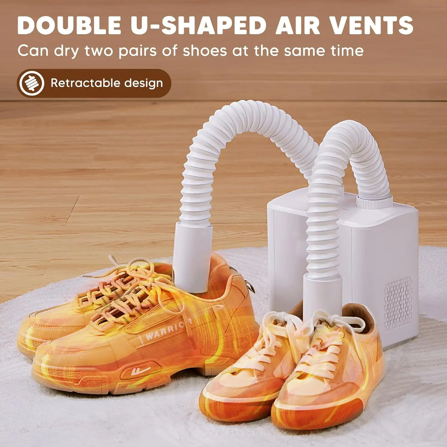 เครื่องอบรองเท้าไฟฟ้ารุ่นใหม่ ปี 2025 พร้อมตัวตั้งเวลา, เครื่องอบรองเท้าอัจฉริยะแบบยืดหดได้, เครื่องอบรองเท้าแห้งเร็วสำหรับรองเท้าบูท รองเท้าผ้าใบ, เครื่องทำความร้อนรองเท้าบูท 1