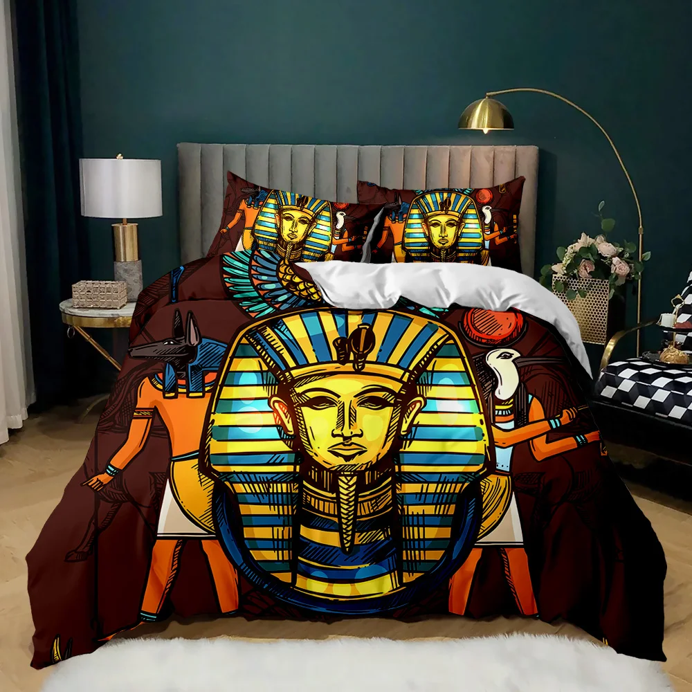 Pharaoh Ancient Egypt Tribe for Adult Women Boy Egyptian Pyramid Duvet