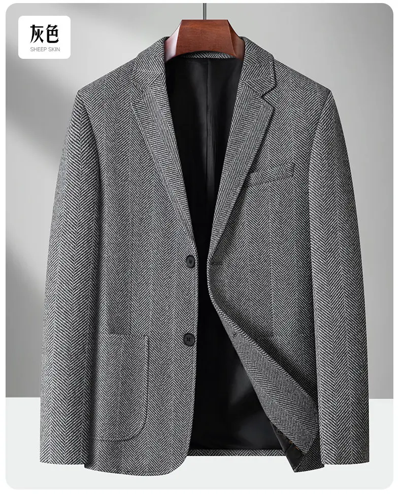 Blazer, Herren Modischer Business-Outdoor-Reise Jugendlicher Hochzeits-Vielseitiger Gentleman-Blazer, Casual Koreanischer Stil Slim-Fit Blazer – Detail 14