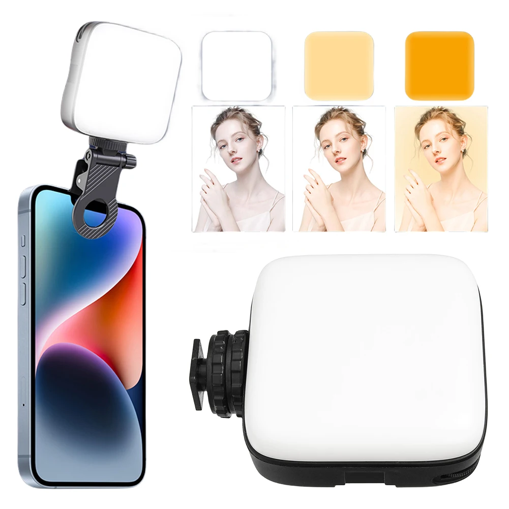 포켓 LED 비디오 라이트 램프, 사진 램프, 3000-9900k, 이색 온도 카메라, 휴대폰 사진 필 조명, 2000mah