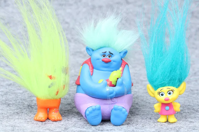 6pcs/set Troll Movie Trolls PVC Action Figures 3-7CM Trolls Toys Collectible Dolls Poppy Branch Biggie Dolls for Kid Gifts Toy 3