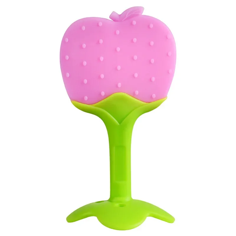 Three dimensional gutta percha silicone infant gutta percha fruit shaped biting neonatal two color molar stick Feeding Teether
