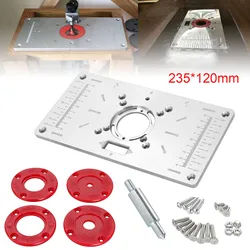 Woodworking Trimmer Reversing Plate For RT0700C Router Insert Plate Aluminium Router Table Insert Plate Wood Milling Flip Board