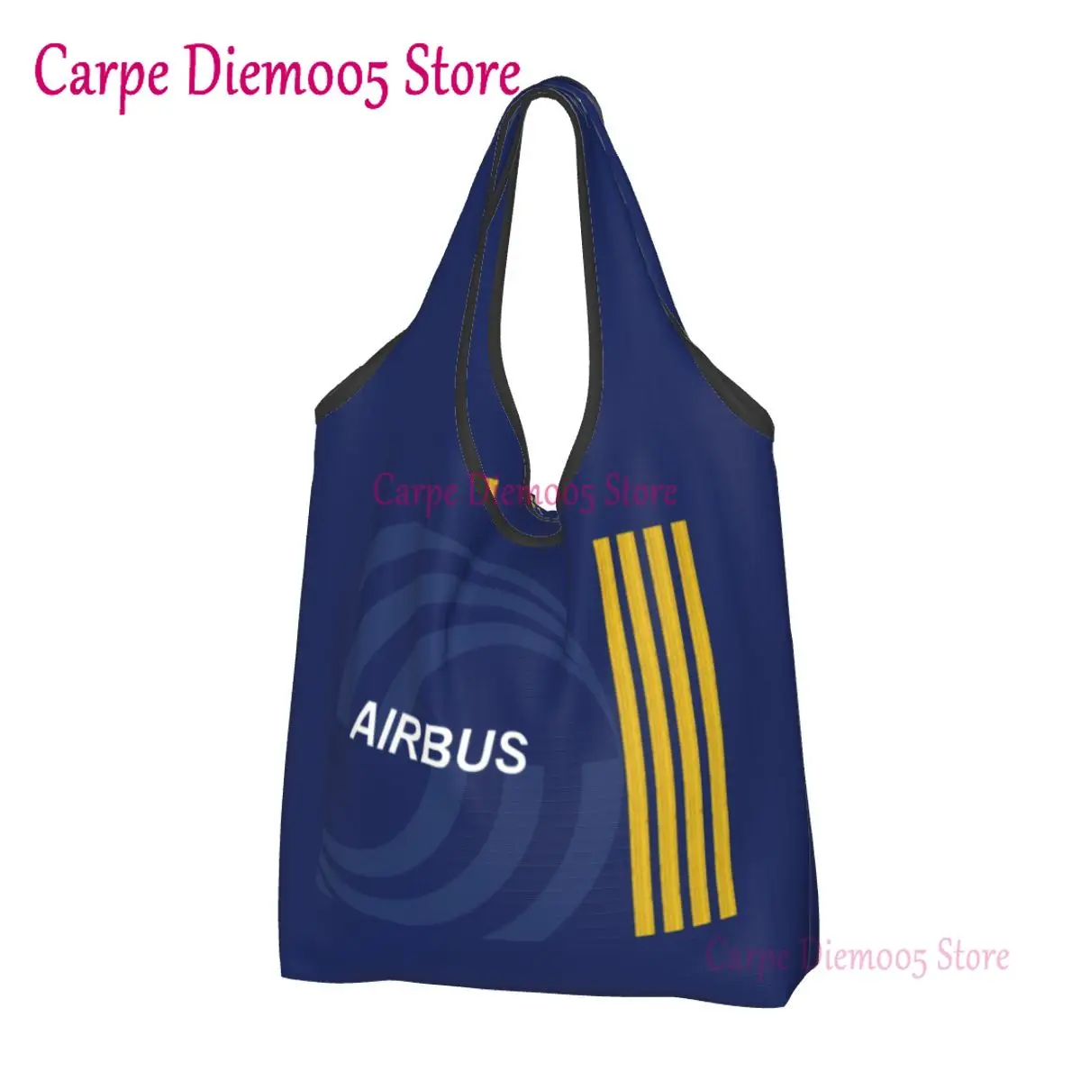 

Airbus Fighter Pilot Grocery Shopping Bag Fashion Shopper Shoulder Tote Bag Big Capacity Portable Aviation Airplane Handbag