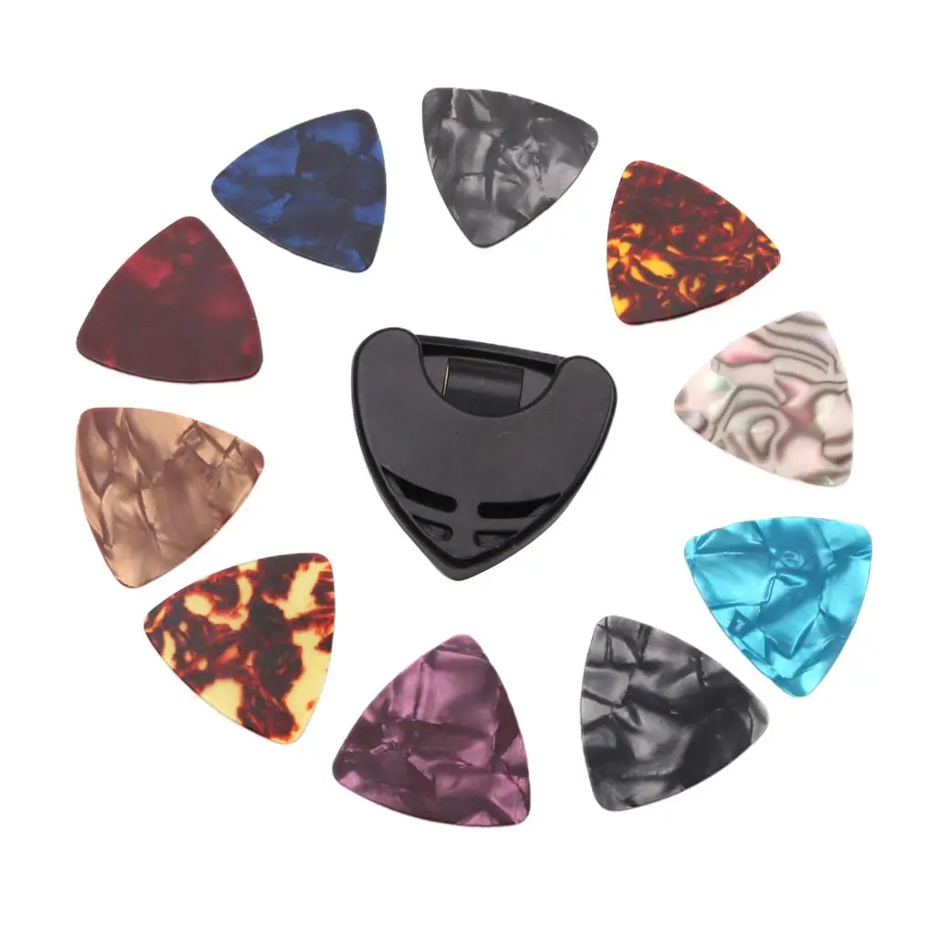 10pcs Colorful Plastic Guitar Pick Heart Shape with Plectrum with