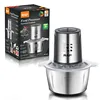 2L Electric Stainless Steel Meat Grinder, 250W Household Kitchen Multifunctional Food Processor,Garlic Paste Grinder,Chopper 2