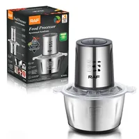 2L Electric Stainless Steel Meat Grinder, 250W Household Kitchen Multifunctional Food Processor,Garlic Paste Grinder,Chopper 2