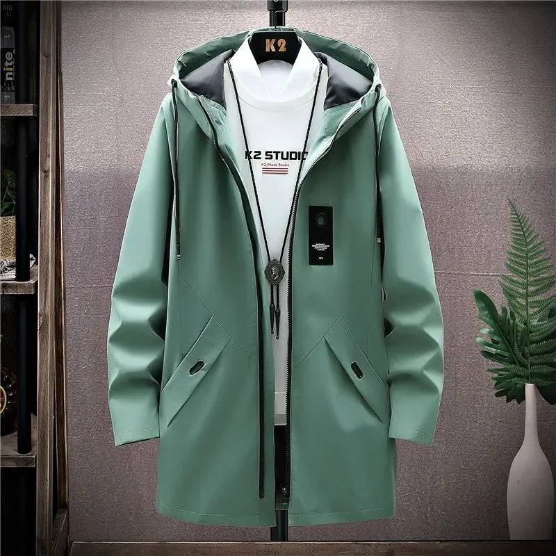 2024 Spring and Autumn New Men's Classic Fashion In The Long Windbreaker Men's Casual Loose Large Size High-Quality Coat M-5XL