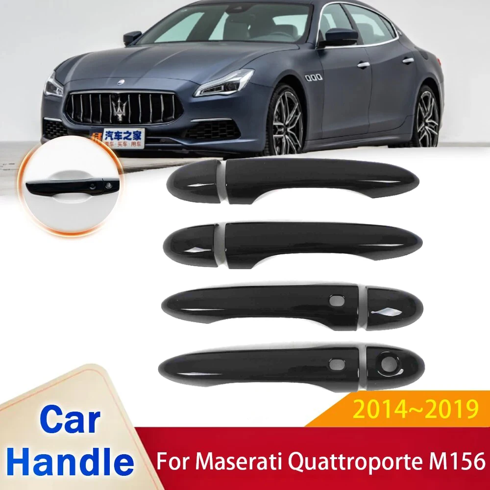 For Maserati Quattroporte M156 2014~2019 Luxurious Gloss Black