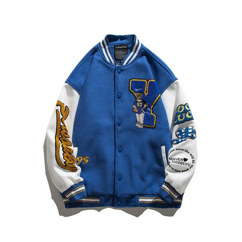 

Y2K retro American baseball uniform jacket men and women hiphop spring and autumn loose trend oversize street couple jacket