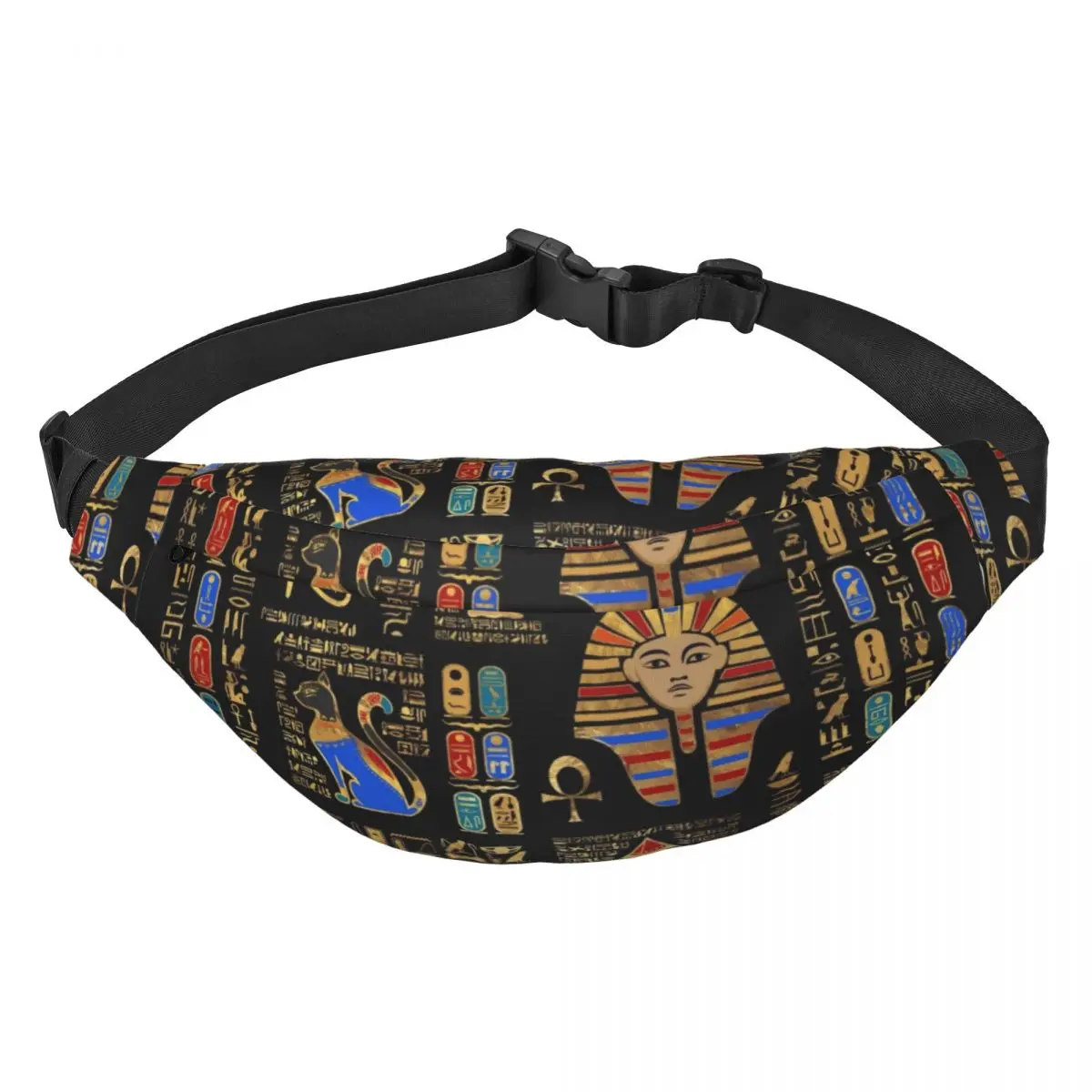 

Egyptian Hieroglyphs And Deities God Fanny Pack Women Men Ancient Egypt Pharaoh Sling Crossbody Waist Bag Phone Money Pouch