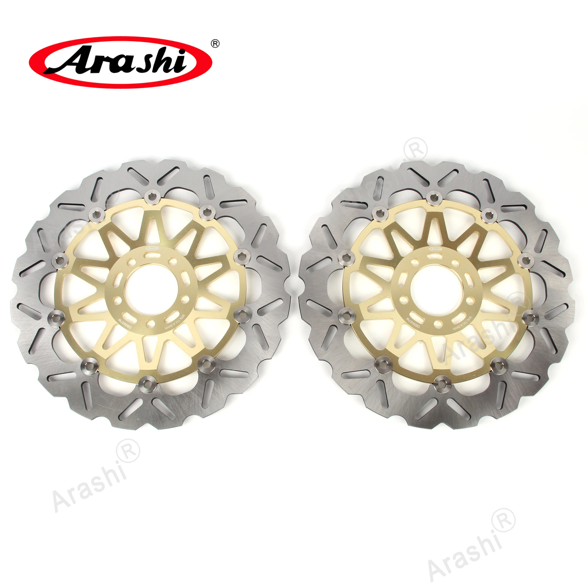 

Arashi 1 Pair CNC Floating Front Brake Disc Rotor Disk For KAWASAKI ZZR 1200 ZZR1200 2002 2003 2004 2005 M8 Mounting Bolt