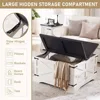 Farmhouse Coffee Table,Square Wood Center Table with Large Hidden Storage Compartment,Rustic Cocktail Table with Hinged Lift Top 4