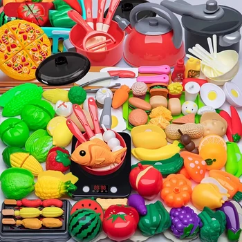 Kids Cutting Play Food Toy Set – Pretend Kitchen Fruits & Veggies 1