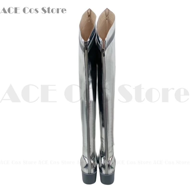 Hazbin Lute Wig Perücke Halo Angel Cosplay Kostüm Shoes Hotel Fight Boots Carnaval Silver Color Anime Cosplay Prop 27