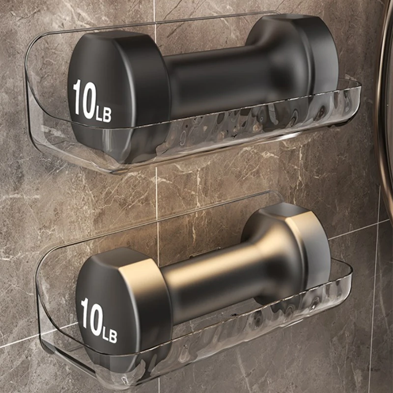 Bathroom Storage Rack Acrylic Transparent Storage Rack Bathroom Wall Mounted Punch Free Cosmetic Storage Tray Makeup Organizer Bathroom Kitchen Shelf