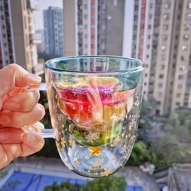 Glass Coffee Mug Double Wall Transparent  400ml Glass Double Wall Coffee  Mug - Glass - Aliexpress