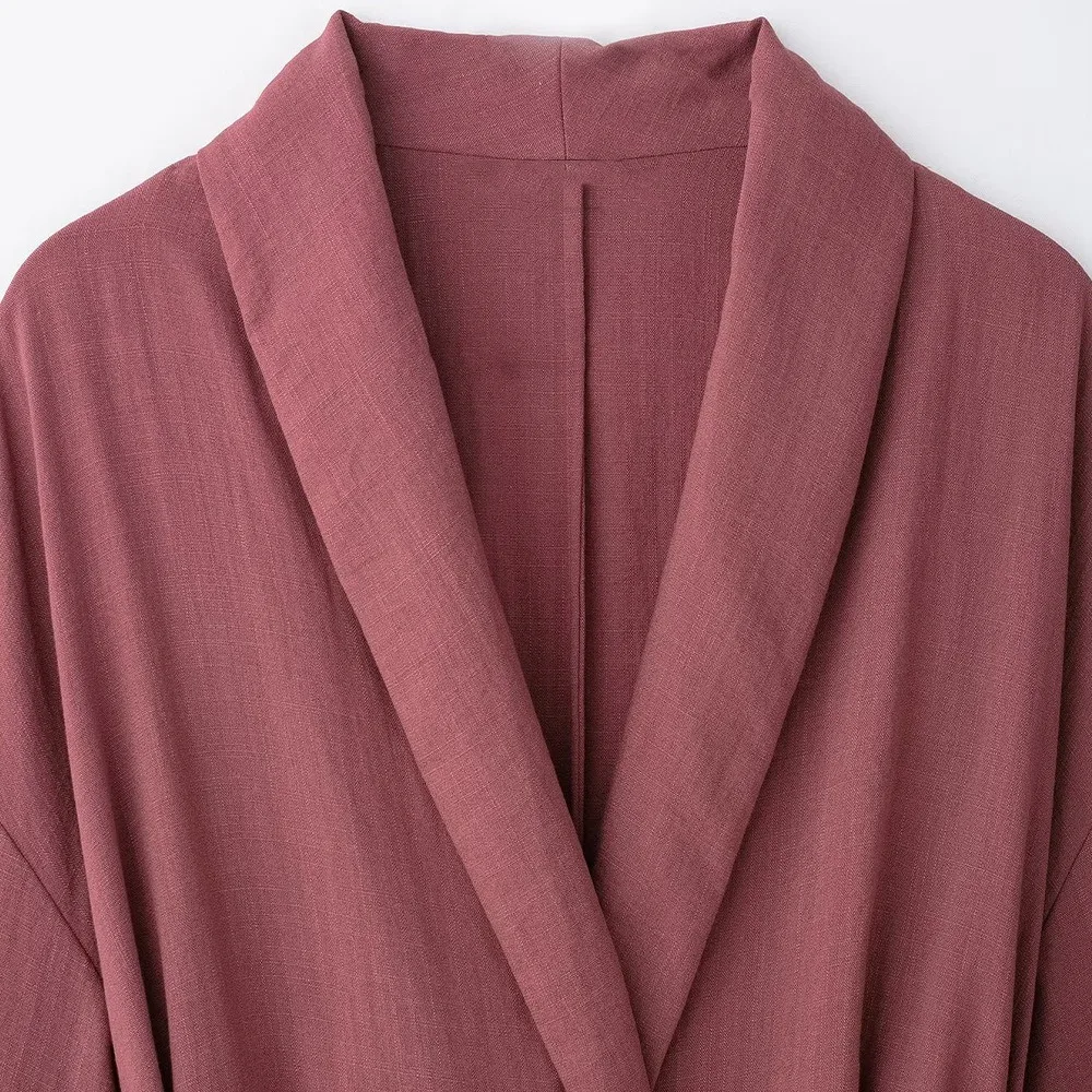 طقم ZBZA النسائي، بتصميم كيمونو مع ربطة جانبية، يت...