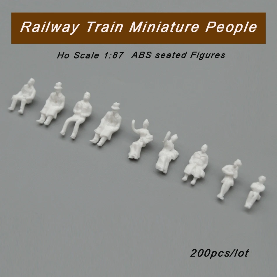 

Ho Scale 1:87 Diorama People Model Figures Unpainted ABS Seated Sitting Passengers Railway Train Layout DIY Model Making 200pcs