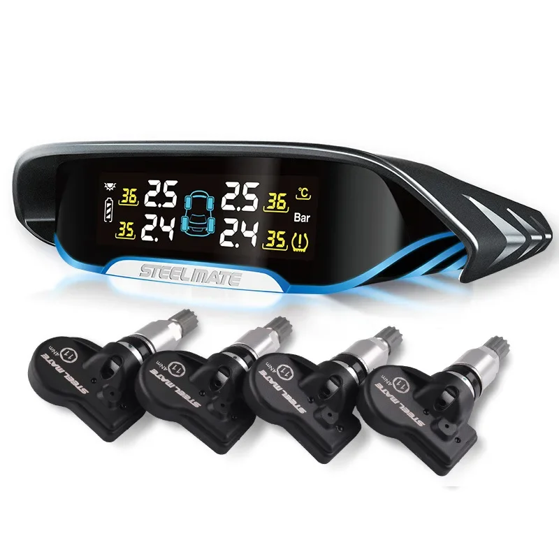 New Steel Mate Tire Pressure Monitoring Built-in Wireless Built-in Solar Energy Detection TPMS System New X1