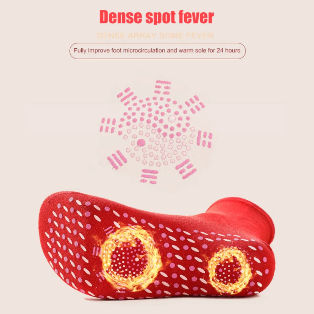 1-5Pair Tourmaline Self-Heating Magnetic Sock Self-Heating Sock Tourmaline Magnetic Therapy Comfortable Winter Warm Massage