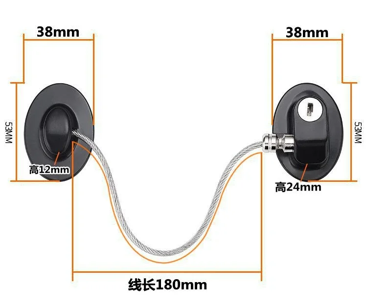 

Замок на окно детский из нержавеющей стали, сильная фиксация, защита кабеля для дома, детской безопасности