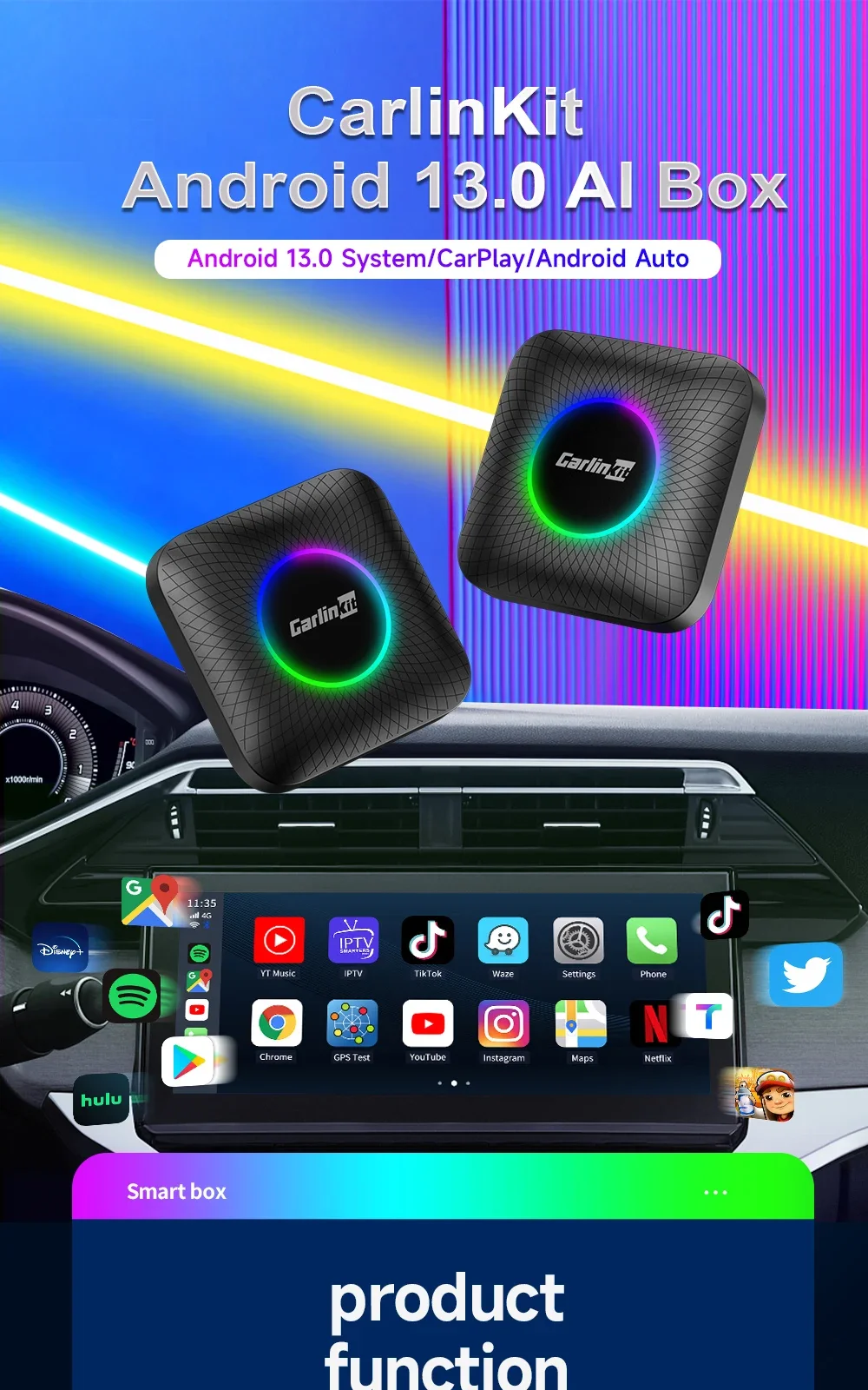 新品未開封＞CarlinKit Ambient A13_8 128GB 027（Carlinkit-Carplay 