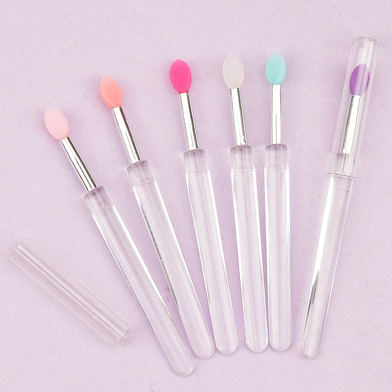 Enhanced Product Title: 5-Piece Portable Silicone Lip Brush Set with Cover – Soft Multifunctional Lip Applicator and Makeup Tool