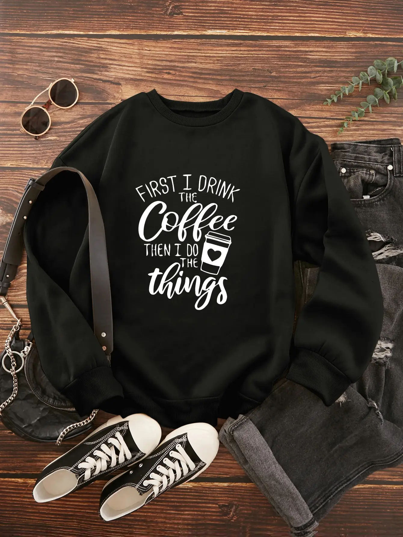 

Coffee Print Winter Sweatshirt Pullover