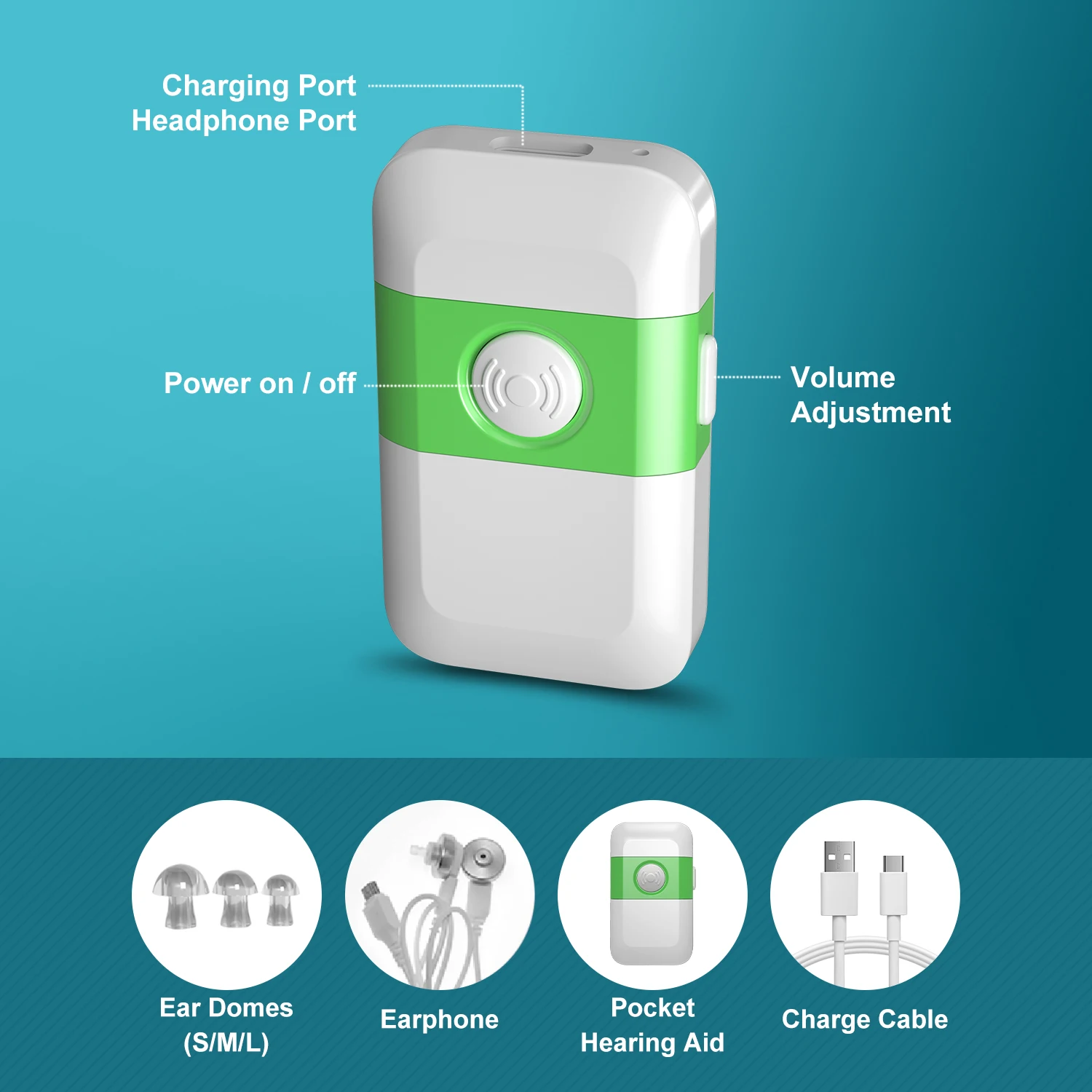HealthTree Rechargeable Pocket Digital Hearing Aids Portable Sound Amplifier Audifonos for Elderly Deafness Severe Loss Hearing 5