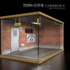 1:24 Car Garage Model Solid Wood Parking Lot Scene with Light Collection Decoration Acrylic Display Box 2
