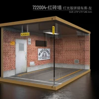 1:24 Car Garage Model Solid Wood Parking Lot Scene with Light Collection Decoration Acrylic Display Box 2