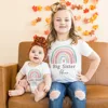 Family Matching Outfits Personalized Sisters Shirts Big Little Sister Rainbow Wreath Shirt Custom Kids T-shirt Baby Bodysuit 1