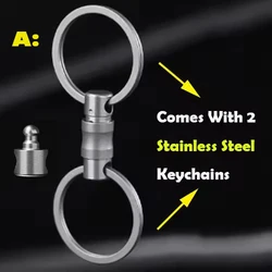 Titanium Alloy Quick Release Rotatable Safety Keychain with Lock Design (A - WITH S  RING)