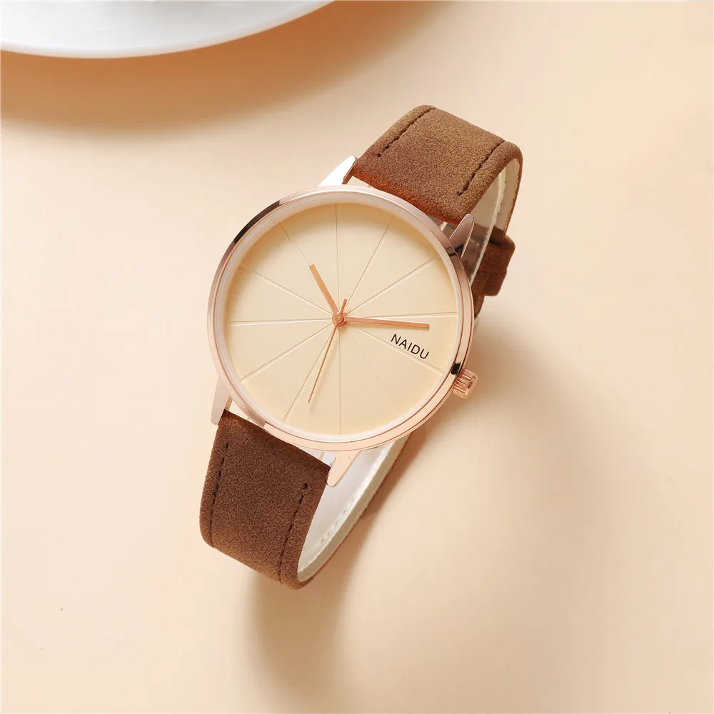 fashion simple pu leather women quartz casual watch 2