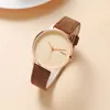 fashion simple pu leather women quartz casual watch 2